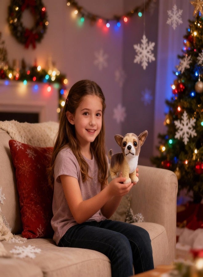 YONLIT Lifelike Chihuahua Stuffed Animal Animated Plush Puppy Toy Doll Super Realistic Dogs Act Like Real Excellent Gifts for Kids Birthday Party Dog Collection 9 Inches (Chihuahua) - Image 5